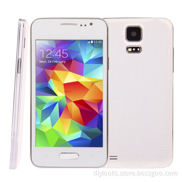 Mini S5 White, Android 4.3.3 MT6572A 1.2GHz Dual Core, RAM: 512MB, ROM: 4GB, 4.0-inch 3G Smartphone